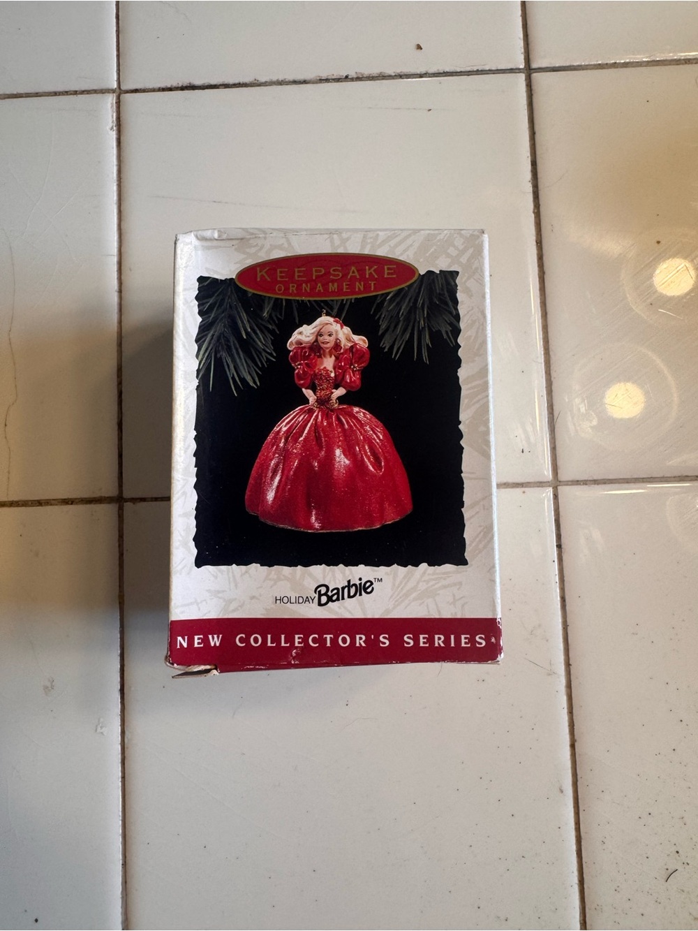 1993 vintage Keepsake Holiday Barbie Collector's Ornament - Red Dress